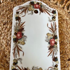 Vintage Andrea By Sadek Japan Cheese Plate Tray Autumn Fall Cornucopia 1992